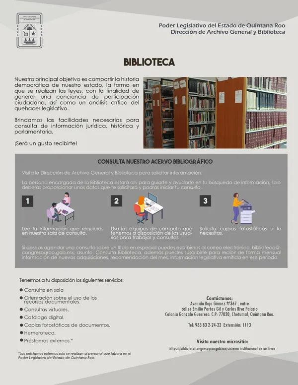 Imagen Triptico de Biblioteca