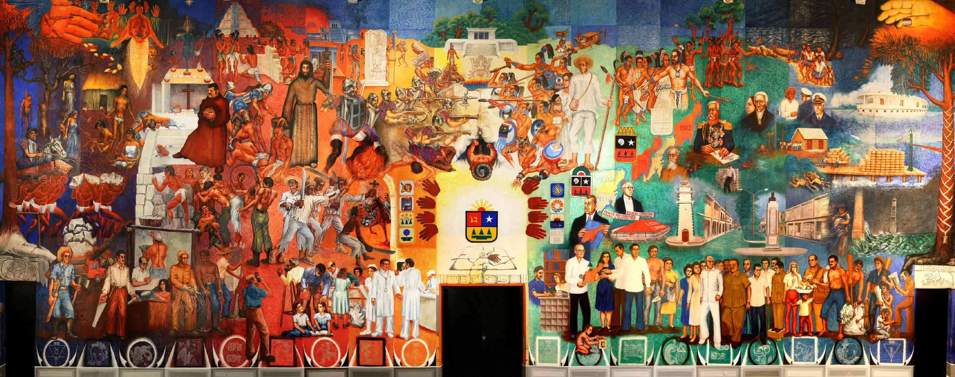 Imagen del mural Forma Color e Historia de Quintana Roo.